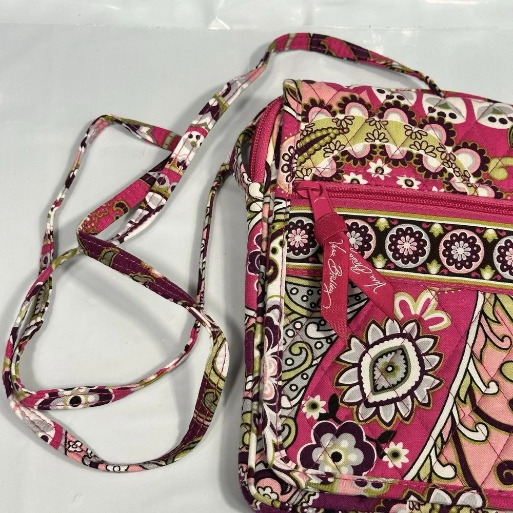 VERA BRADLEY Mini Hipster Quilted Crossbody Purse in Very Berry Paisley